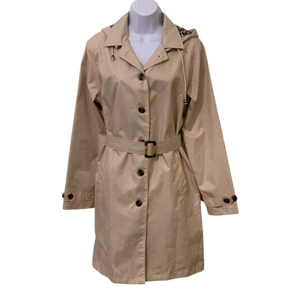 Capelli of New York Jackets & Blazers - Capelli New York Womens Trench Coat Size M Leopard Print Lined Removable Hood